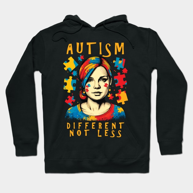 Different Not Less | Autism Awareness Positive Quote Hoodie by TMBTM